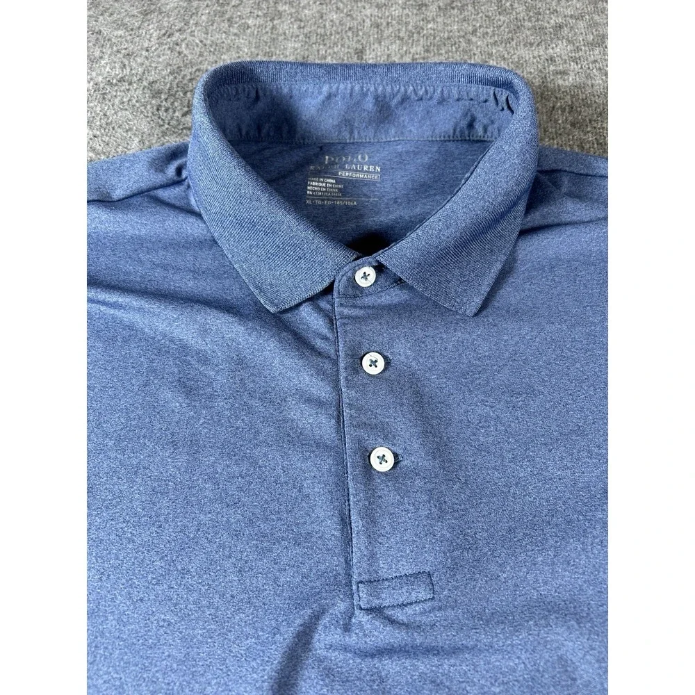 POLO RALPH LAUREN Performance Polo Shirt Blue XL Short Sleeve Stretch
